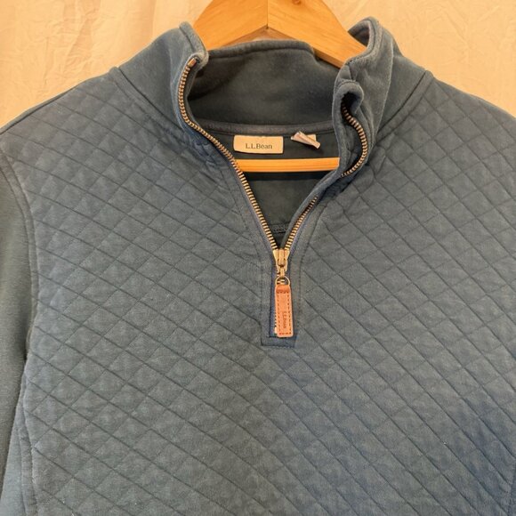 LL Bean Women's Size M Quilted Full-Zip Sweatshirt Dark Teal Blue Classic - Picture 7 of 8